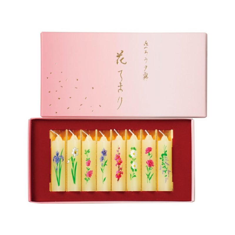 蜜蠟　花てまり8本入　絵ローソク